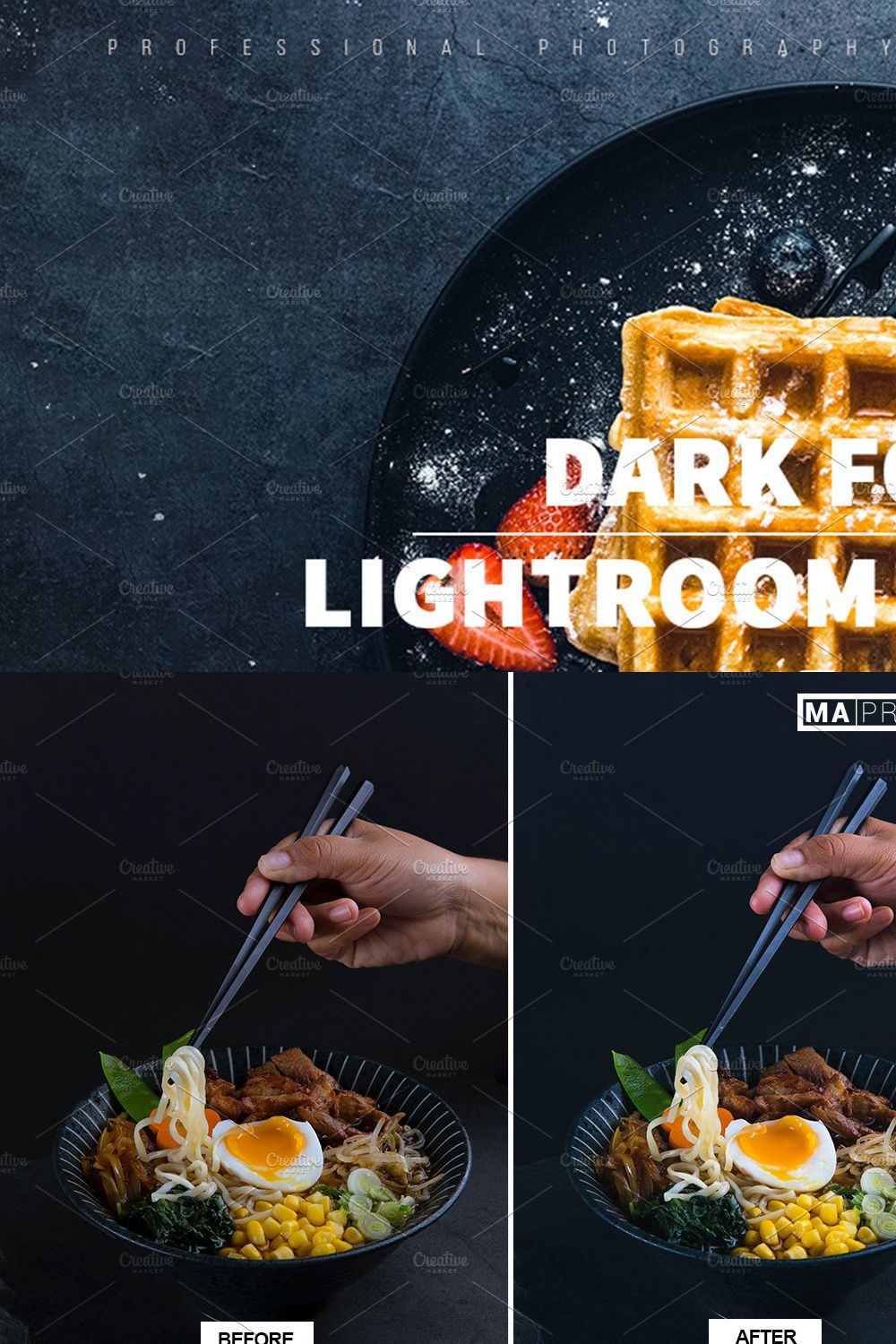 10 DARK FOOD Lightroom Presets pinterest preview image.