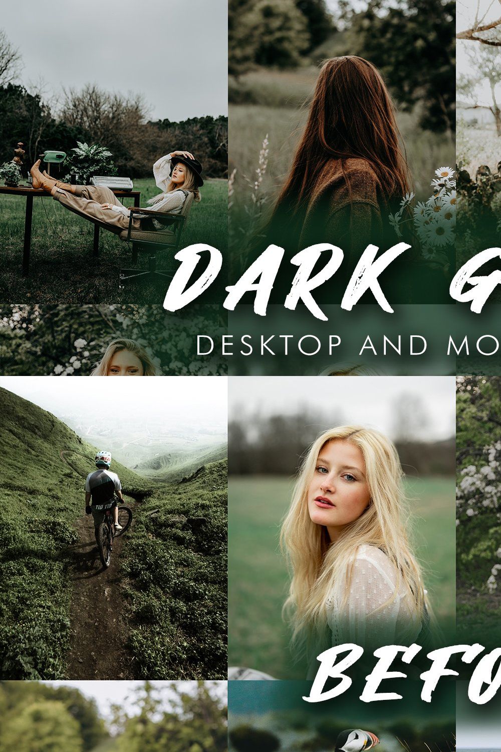 10 Dark Green Lightroom Presets pinterest preview image.