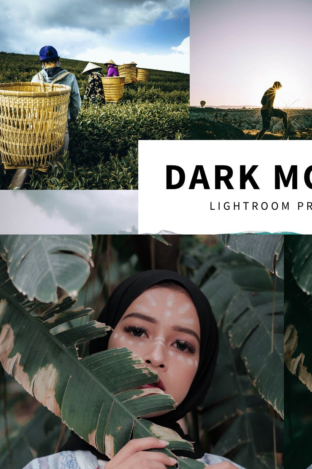 10 Dark Moody Lightroom Presets pinterest preview image.