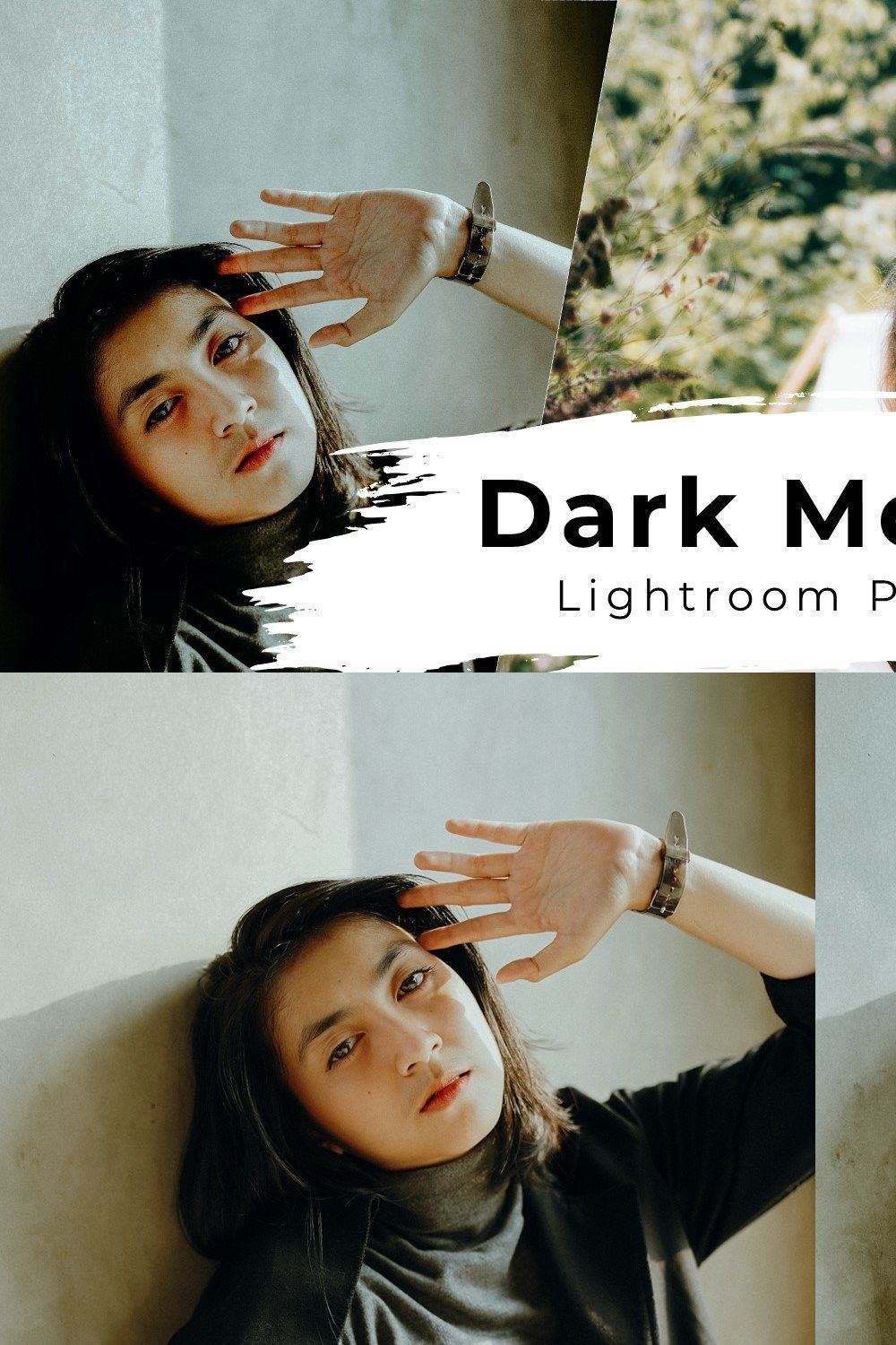 10 Dark Moody Lightroom Presets pinterest preview image.