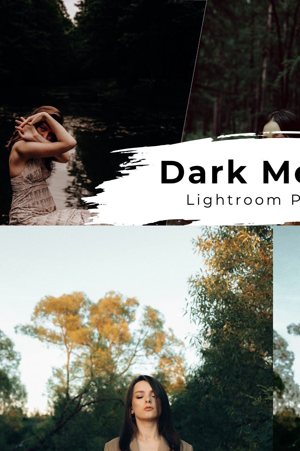 10 Dark Moody Lightroom Presets pinterest preview image.