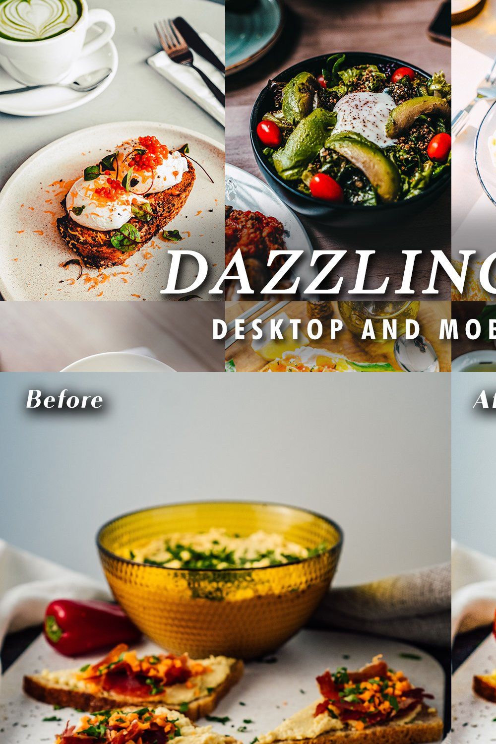 10 Dazzling Food Lightroom Presets pinterest preview image.