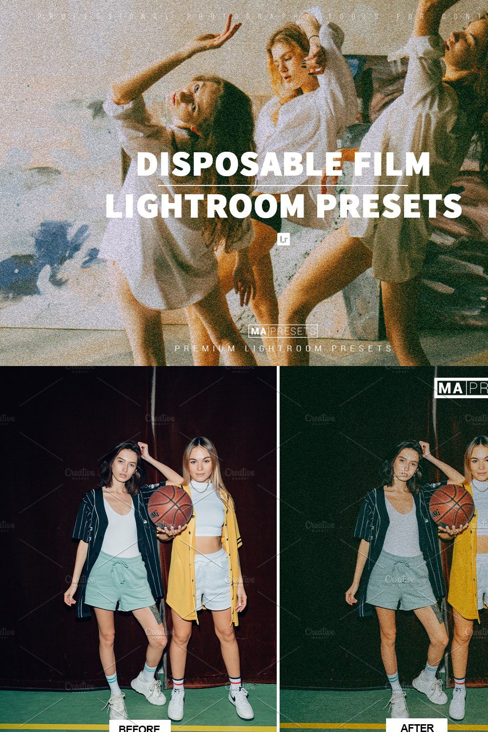 10 DISPOSABLE FILM Lightroom Presets pinterest preview image.