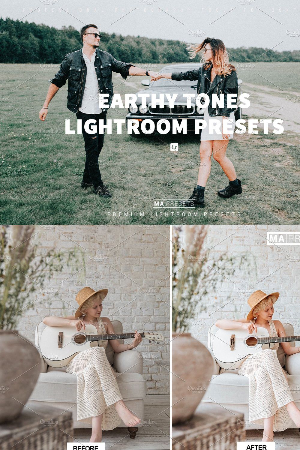 10 EARTHY TONES Lightroom Presets pinterest preview image.