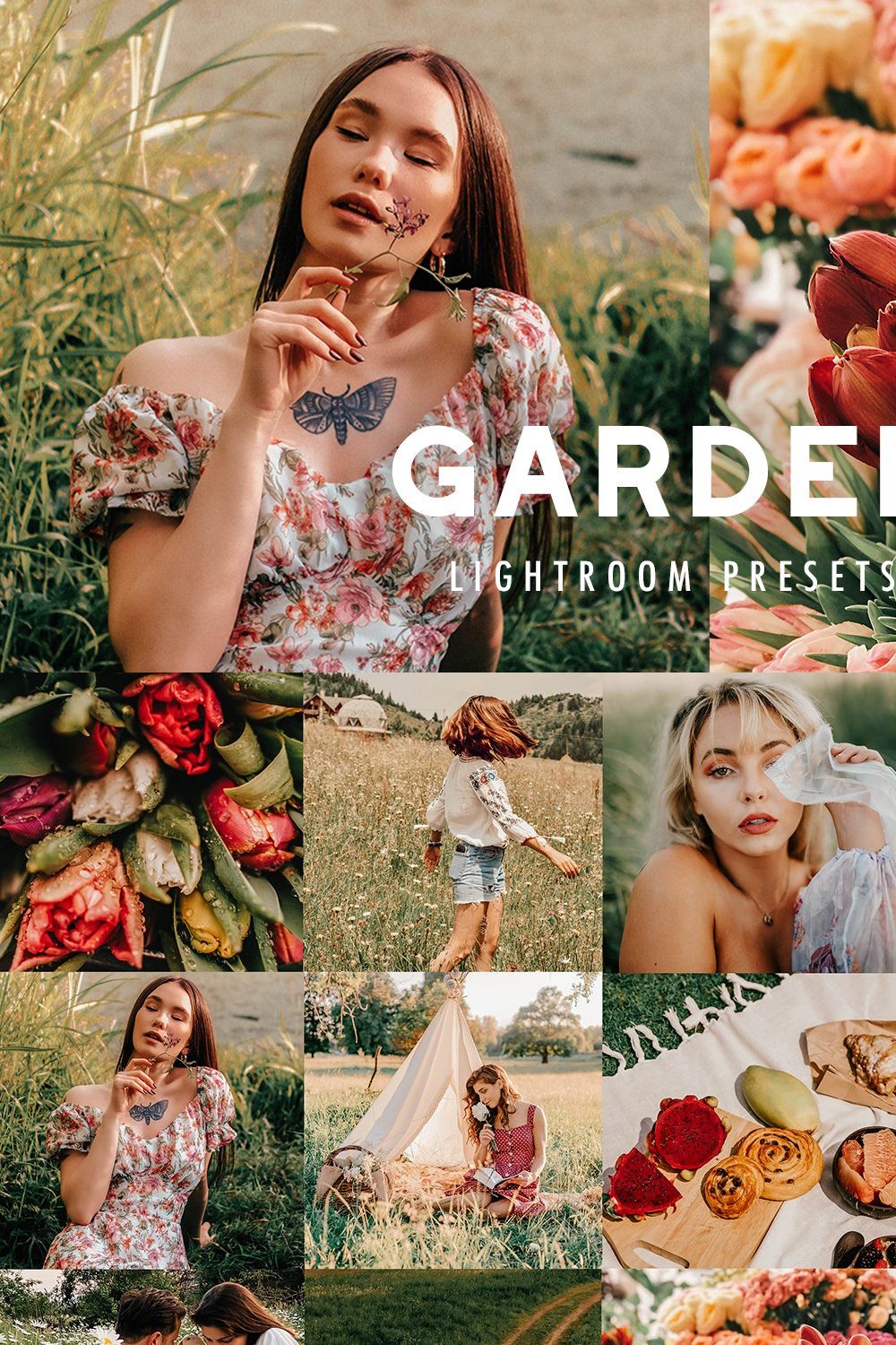 10 ENGLISH GARDEN LIGHTROOM PRESETS pinterest preview image.