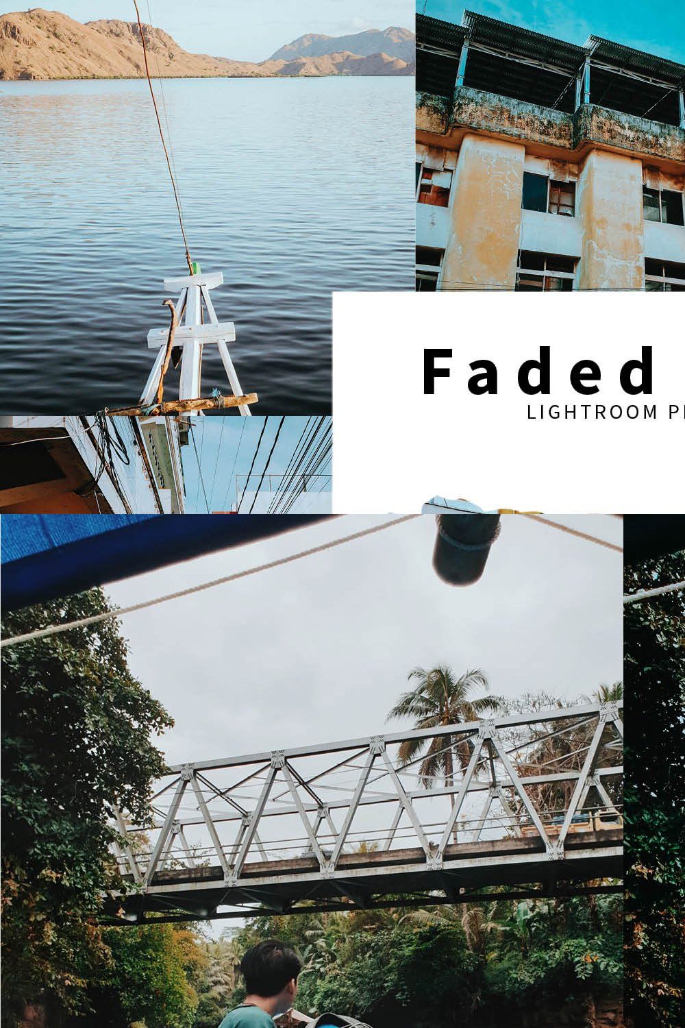 10 Faded Film Lightroom Presets pinterest preview image.