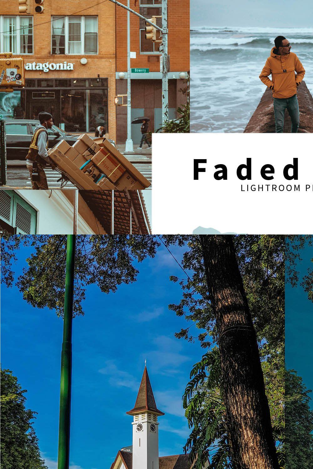 10 Faded Film Lightroom Presets pinterest preview image.