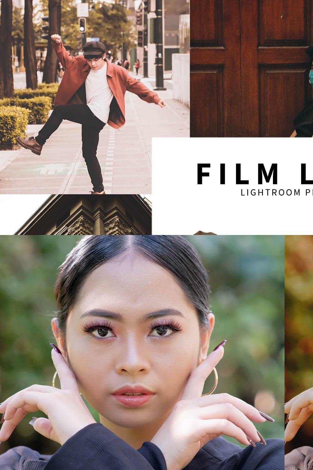 10 Film Look Lightroom Presets pinterest preview image.