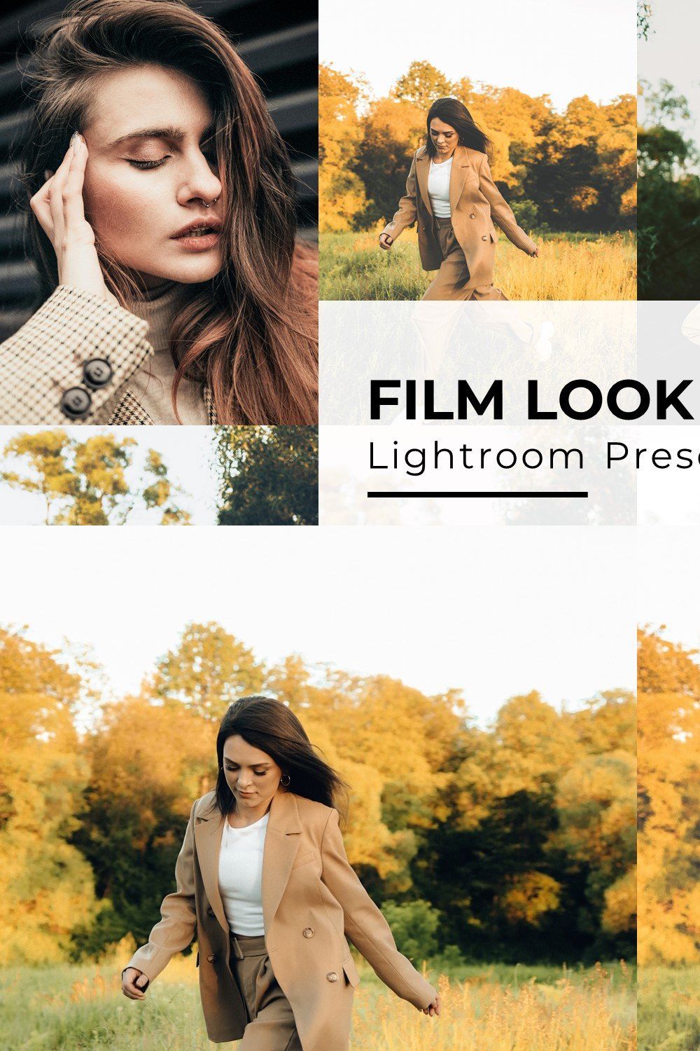 10+ Film Look Lightroom Presets pinterest preview image.