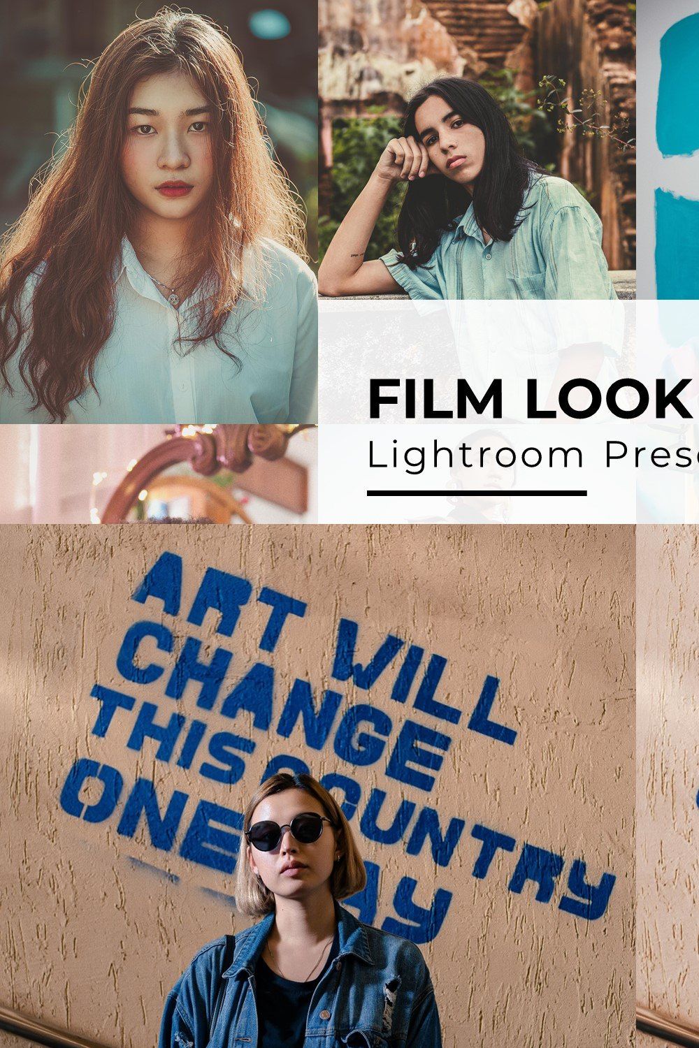 10 Film Look Lightroom Presets pinterest preview image.