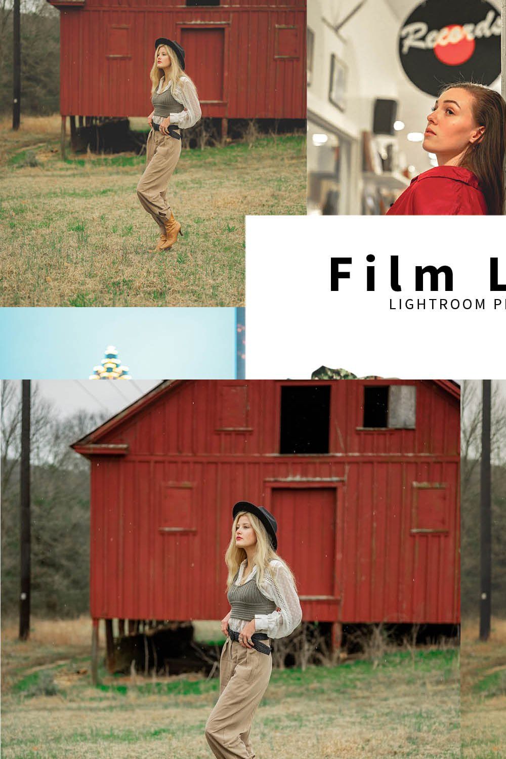 10 Film Look Lightroom Presets pinterest preview image.