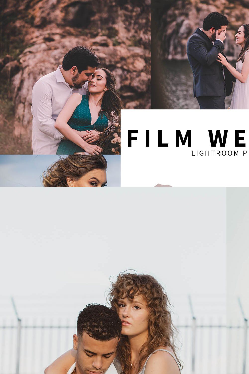 10 Film Wedding Lightroom Presets pinterest preview image.