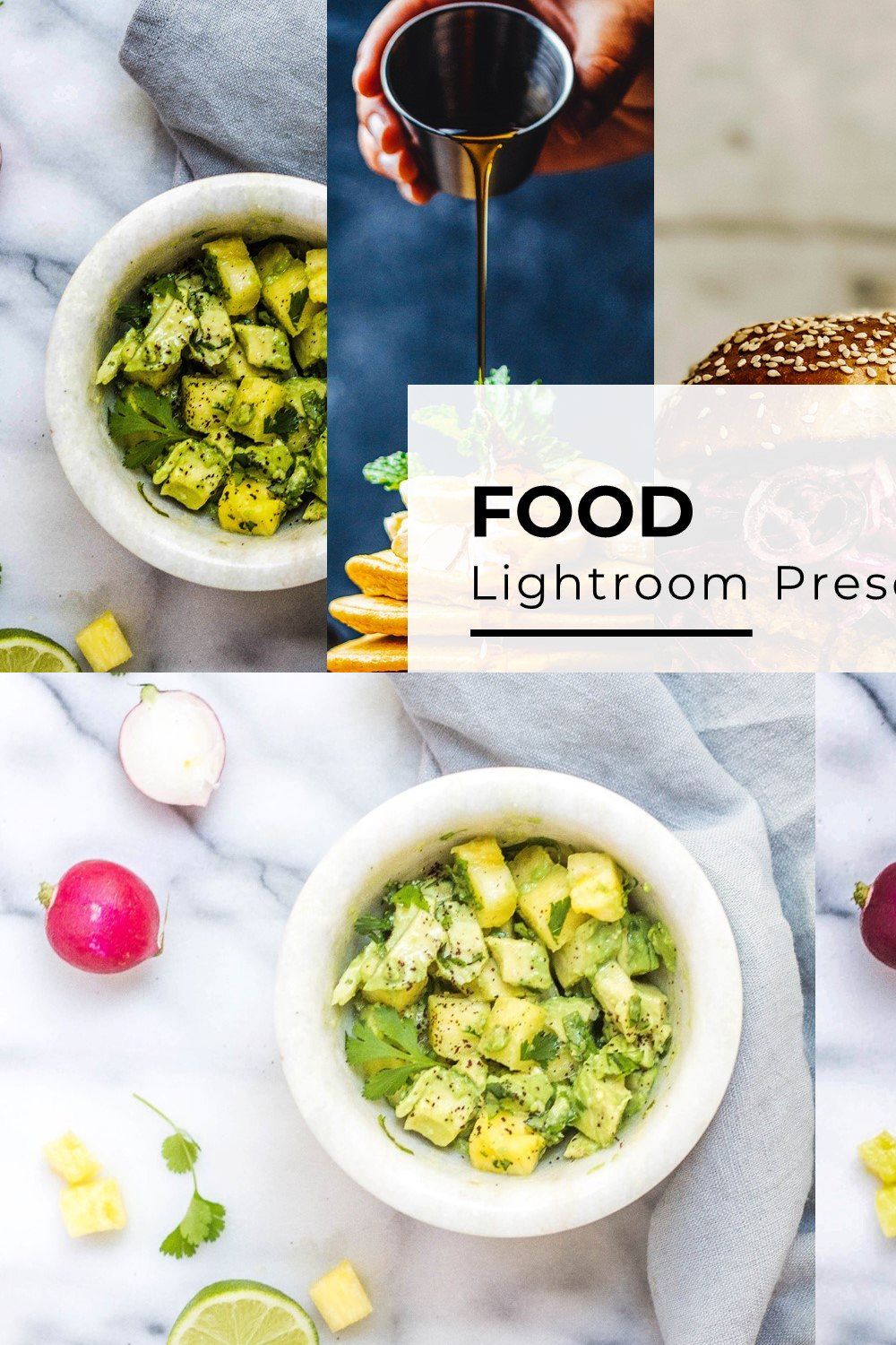 10+ Food Lightroom Presets pinterest preview image.