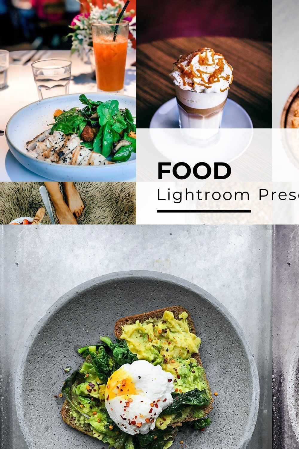 10 Food Lightroom Presets pinterest preview image.