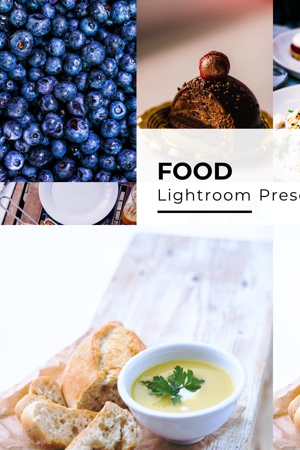 10 Food Lightroom Presets pinterest preview image.