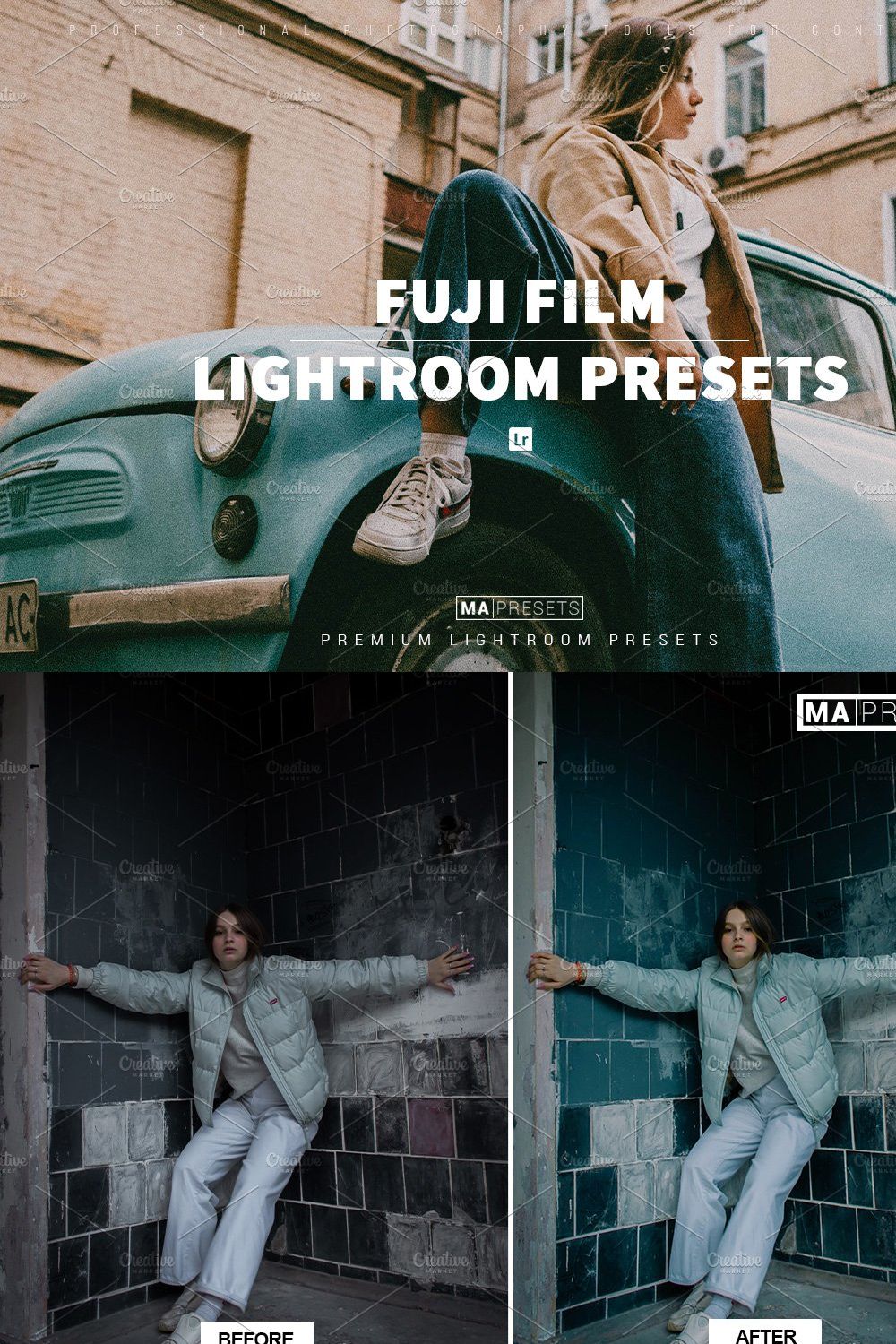 10 FUJI FILM Lightroom Presets pinterest preview image.