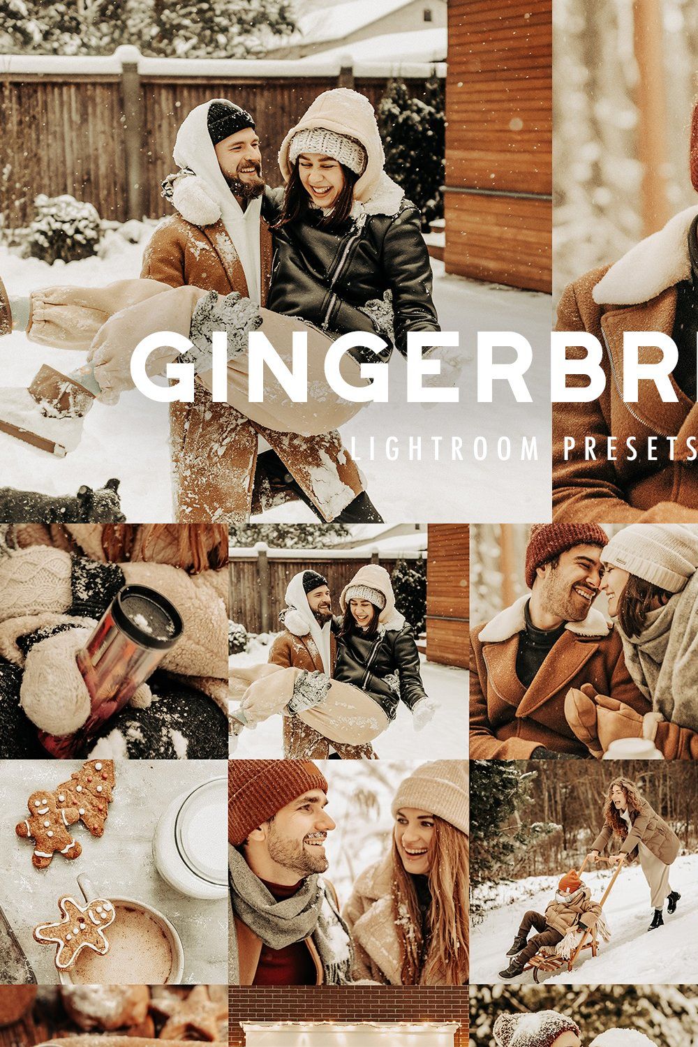 10 GINGERBREAD LIGHTROOM PRESETS pinterest preview image.