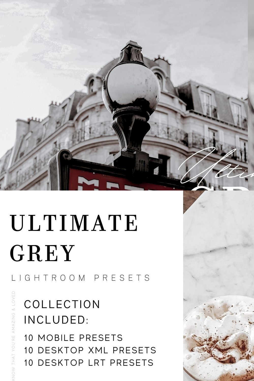 10 GREY LR MOBILE & DESKTOP PRESETS pinterest preview image.