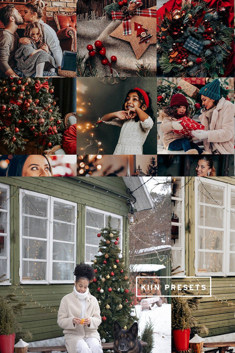 10 HOLLY XMAS LIGHTROOM MOB PRESETS pinterest preview image.