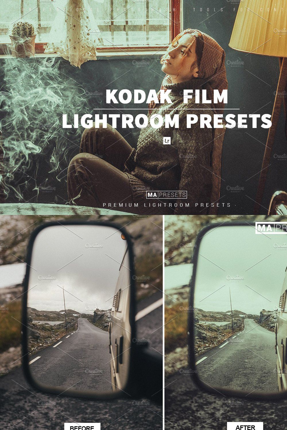 10 KODAK FILM Lightroom Presets pinterest preview image.