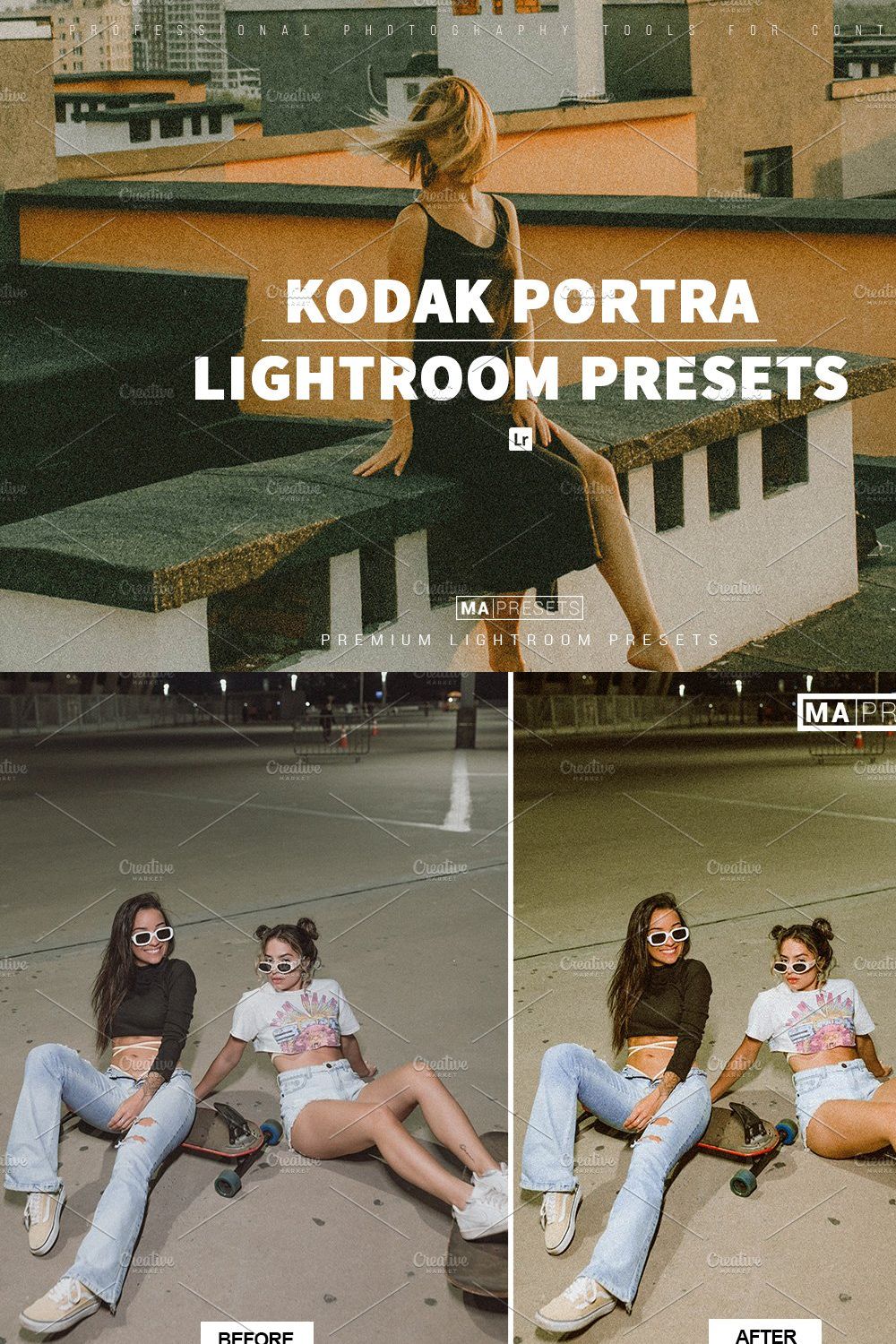 10 KODAK PORTRA Lightroom Presets pinterest preview image.