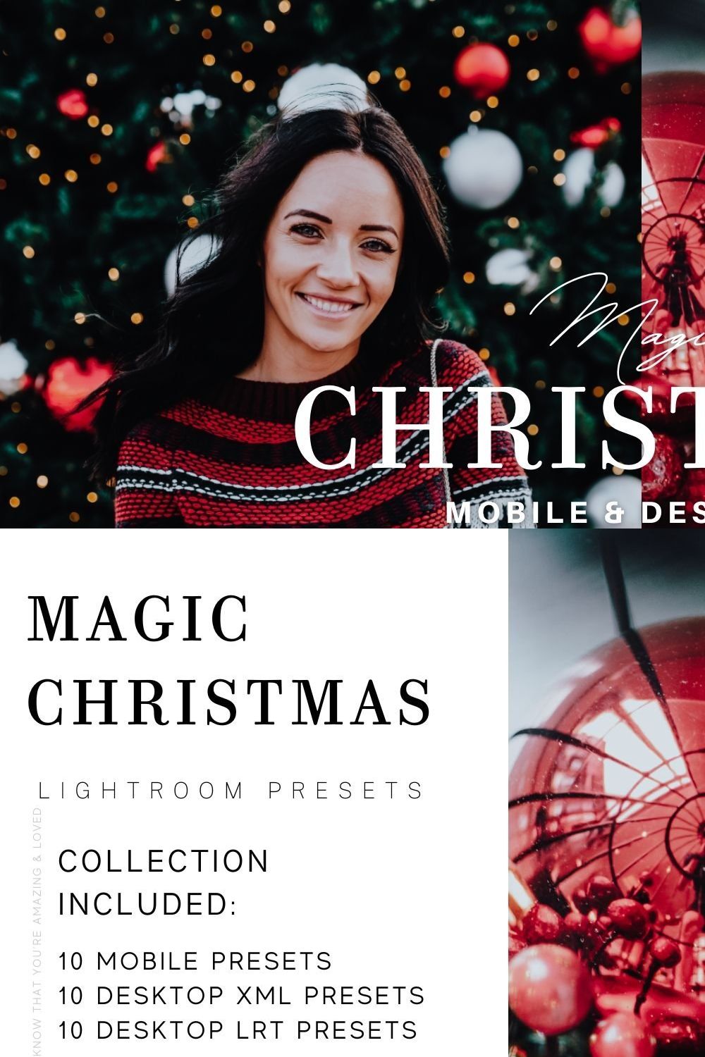 10 MAGIC XMAS LIGHTROOM PRESETS pinterest preview image.