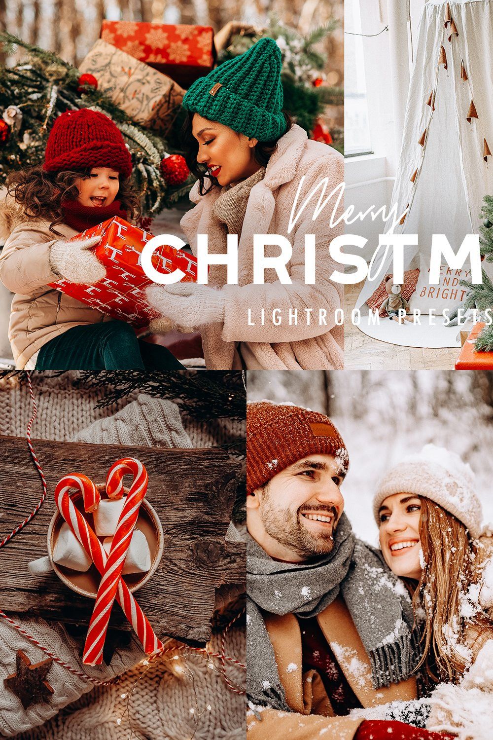 10 MERRY CHRISTMAS LIGHTROOM PRESETS pinterest preview image.