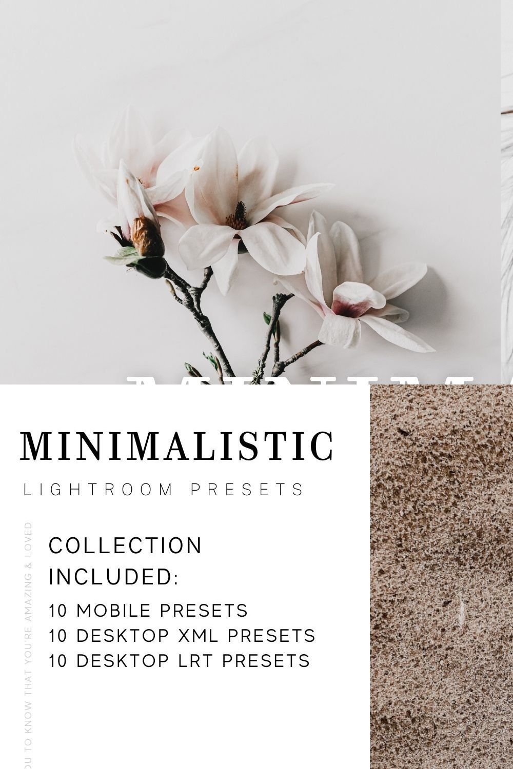 10 MINIMAL LIGHTROOM PRESETS pinterest preview image.