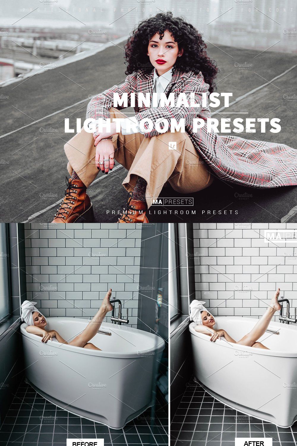 10 MINIMALIST Lightroom Presets pinterest preview image.