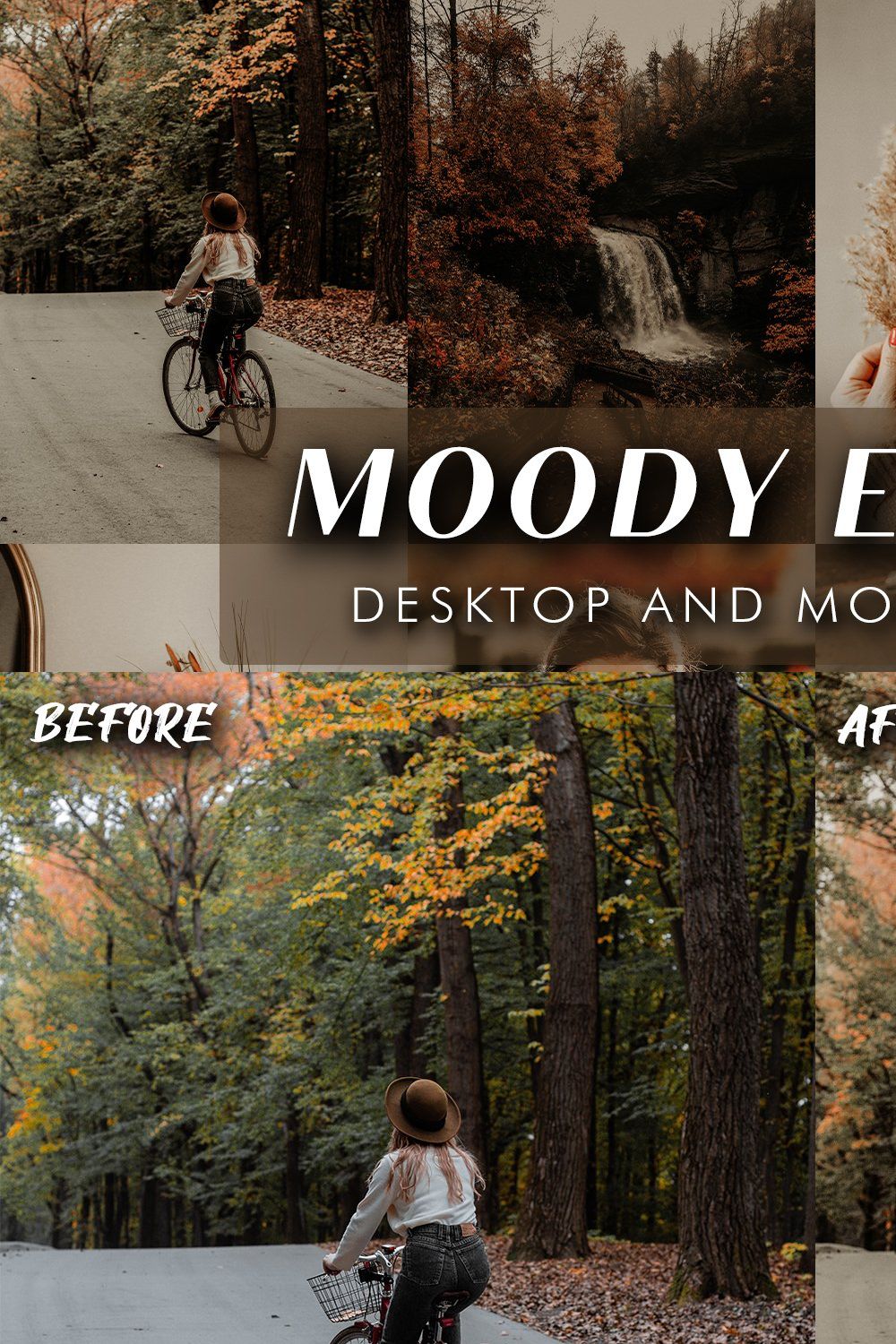 10 Moody Earthy Lightroom Presets pinterest preview image.