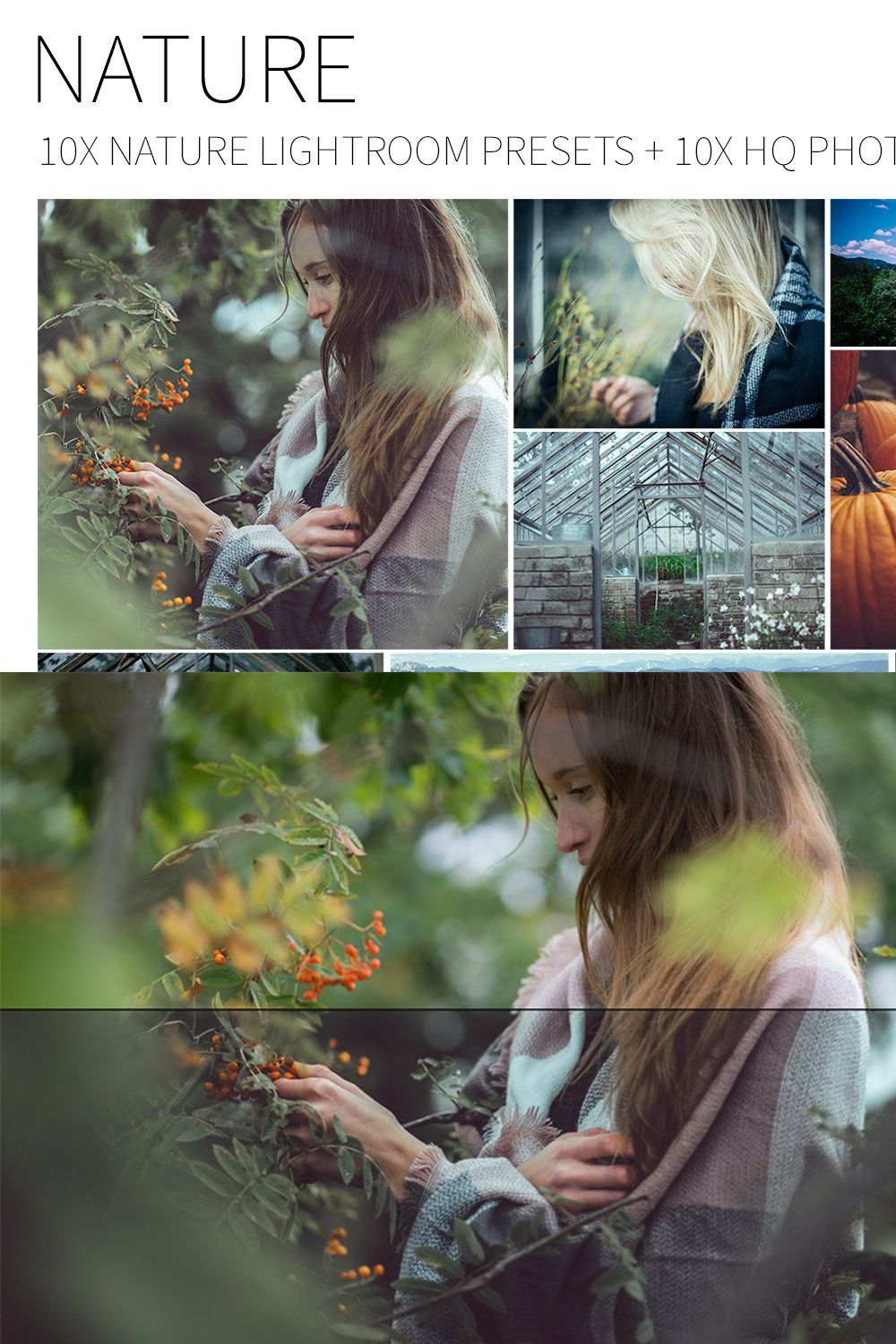 10 Nature Adobe LT Presets pinterest preview image.