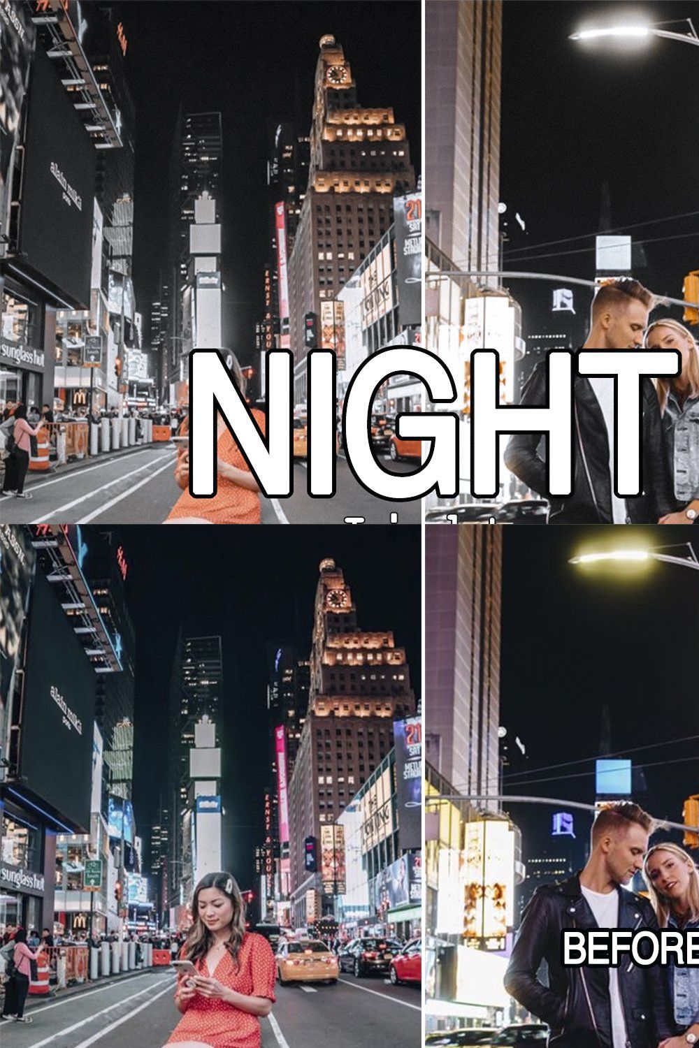 10 Night City Lightroom Presets pinterest preview image.