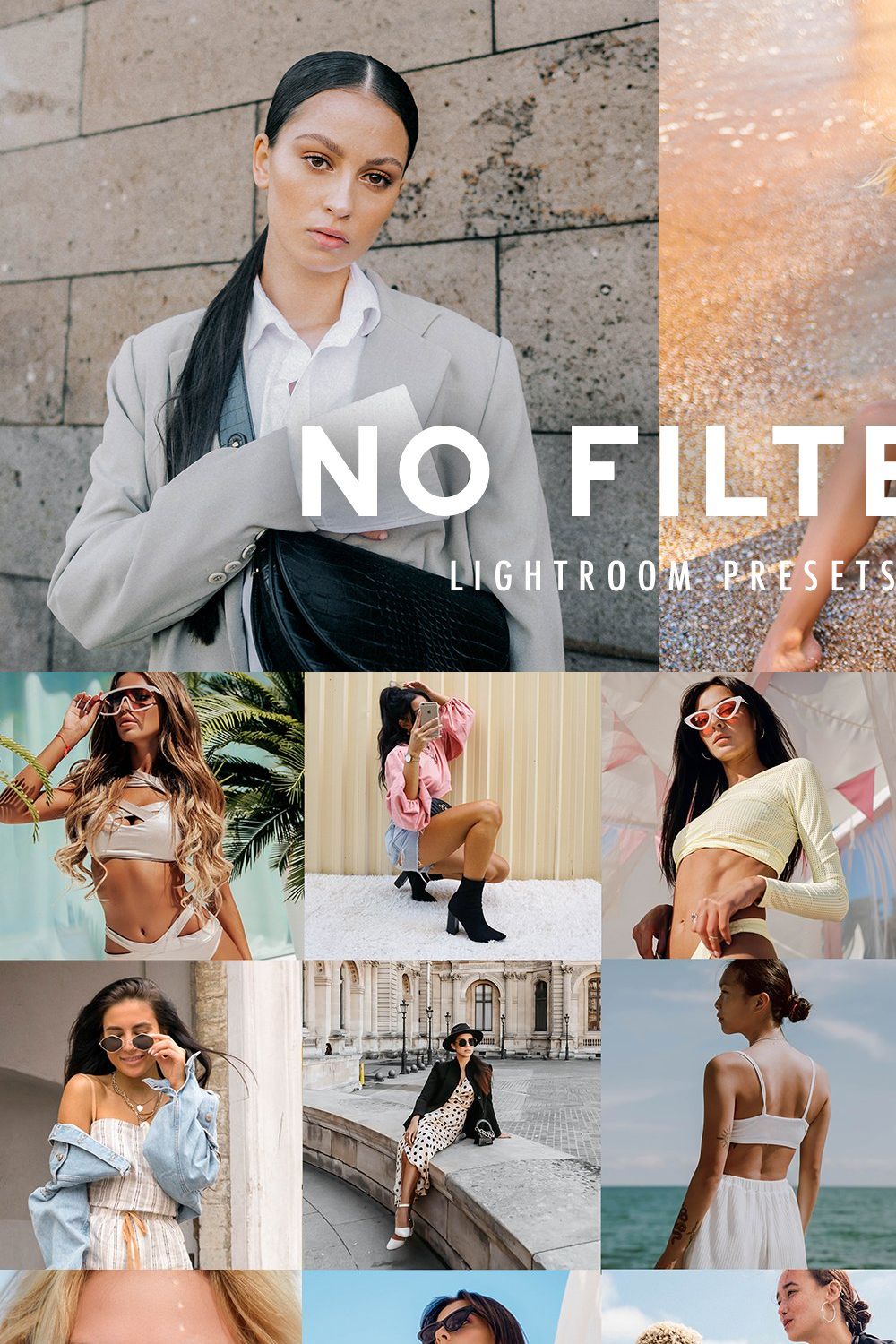 10 NO FILTER LIGHTROOM PRESETS pinterest preview image.