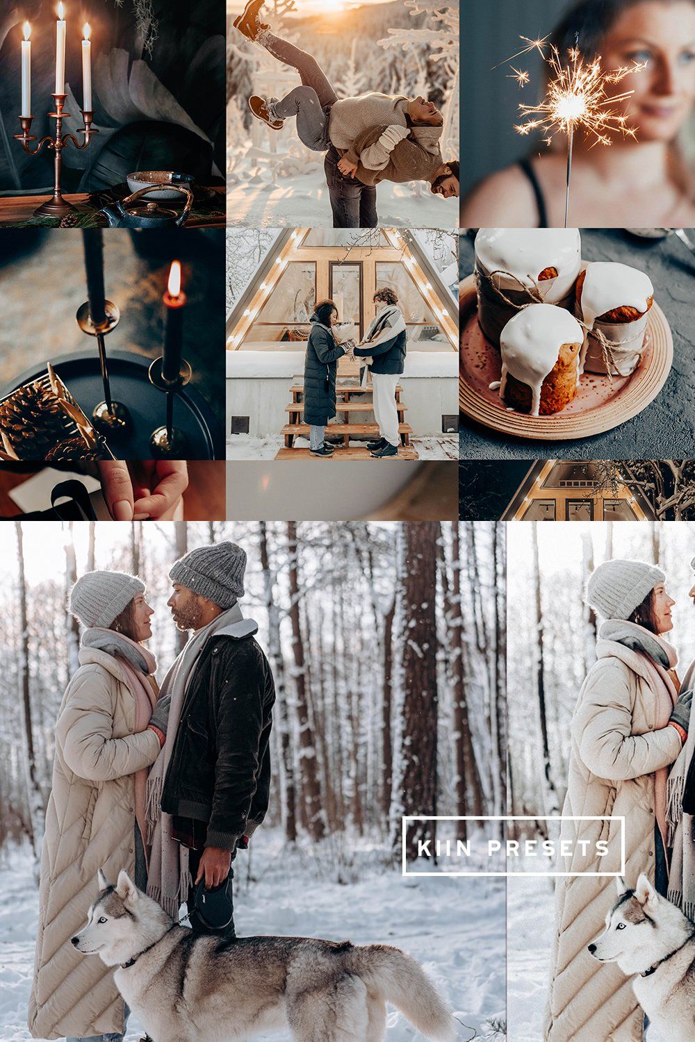 10 NOEL LIGHTROOM MOBILE PRESETS pinterest preview image.