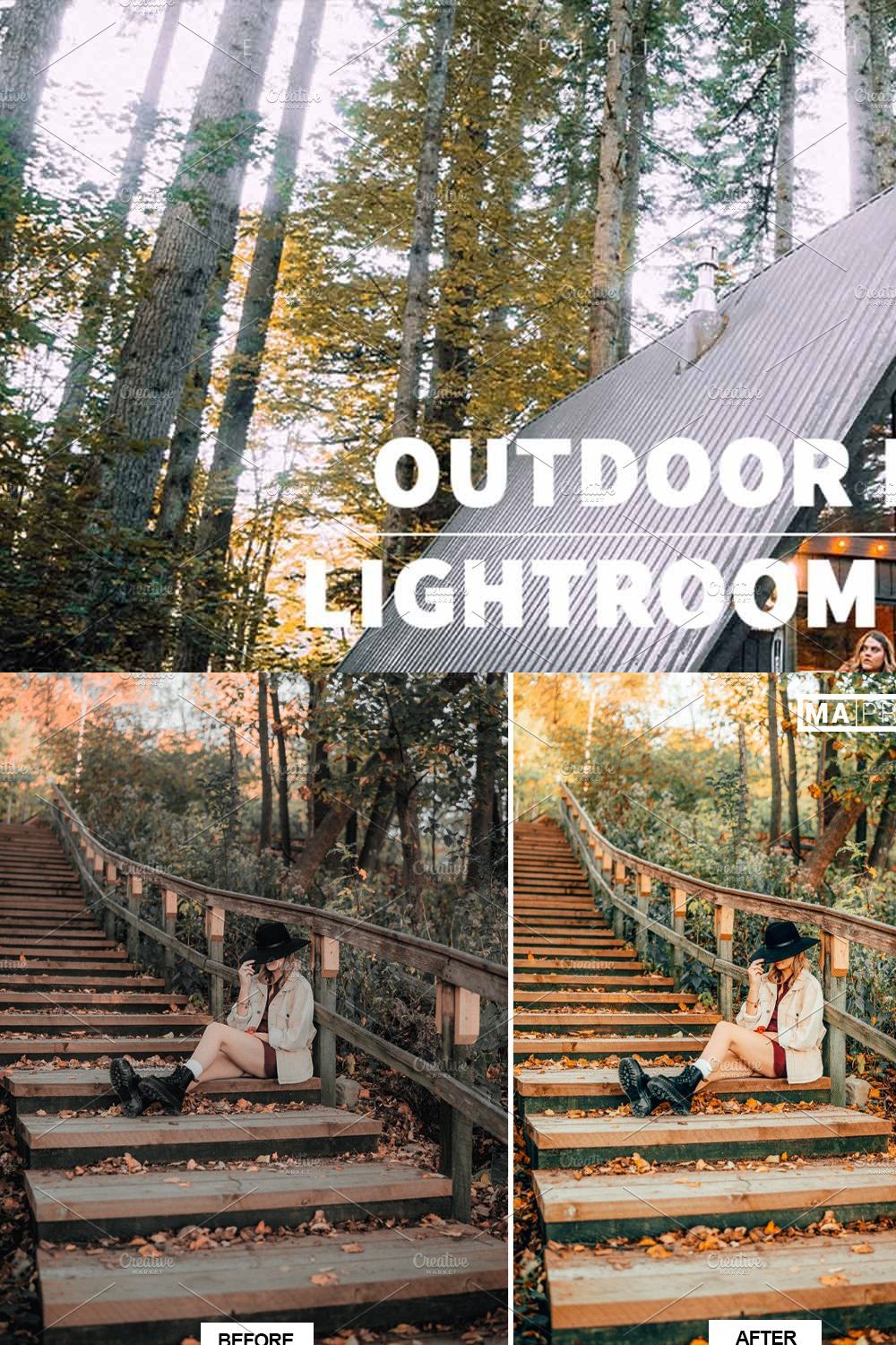 10 OUTDOOR NATURE Lightroom Presets pinterest preview image.