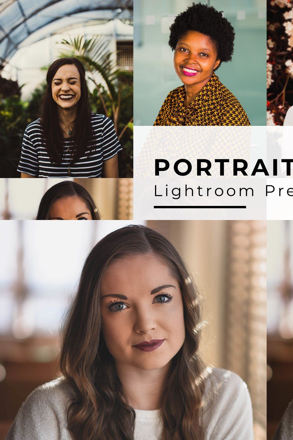 10 Portrait Lightroom Presets pinterest preview image.