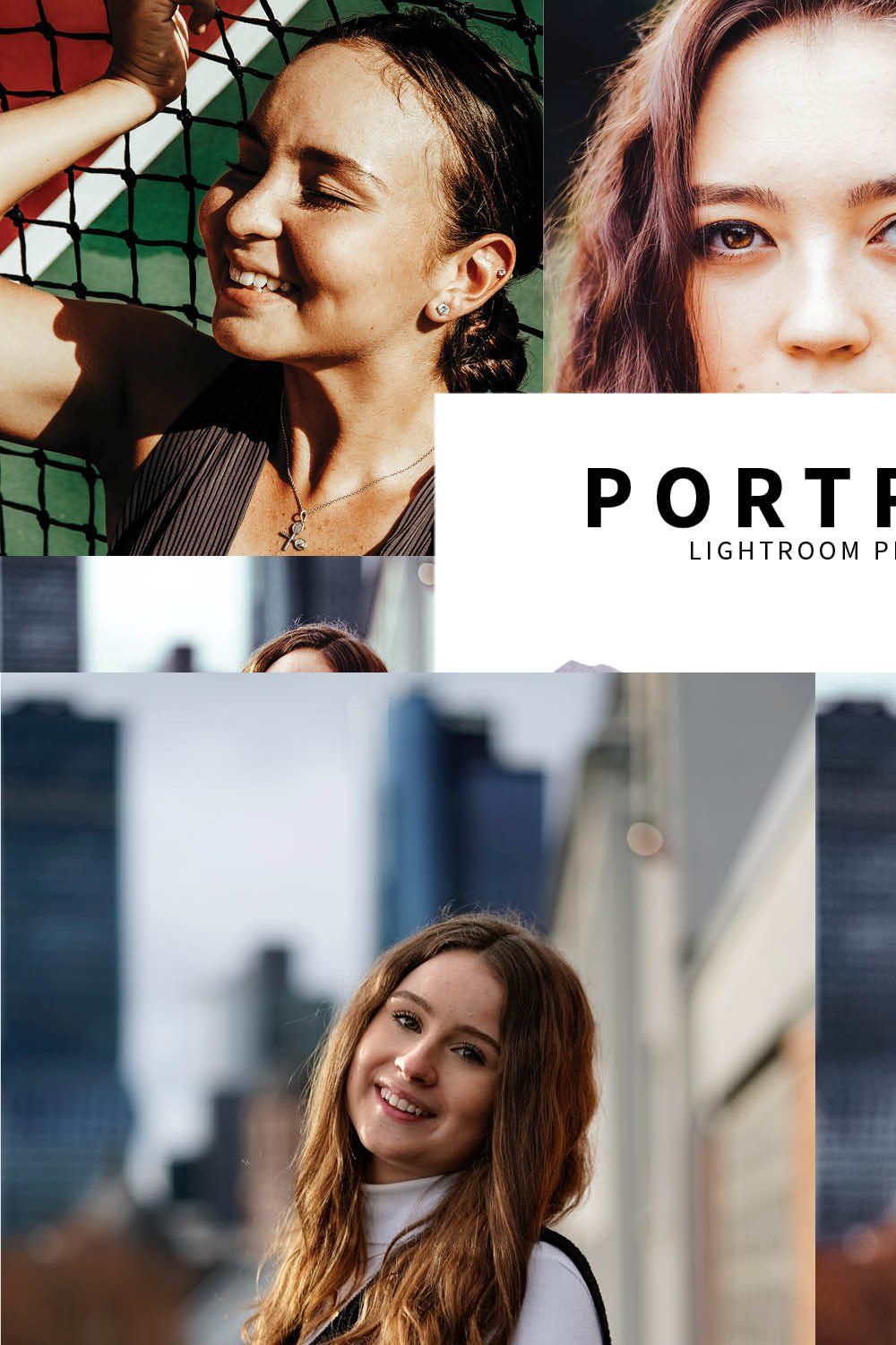 10 Portrait Lightroom Presets pinterest preview image.