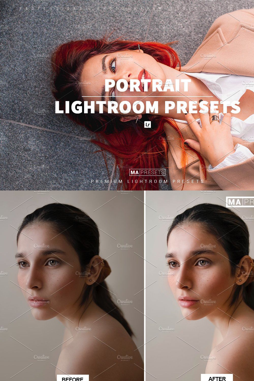 10 PORTRAIT Lightroom Presets pinterest preview image.