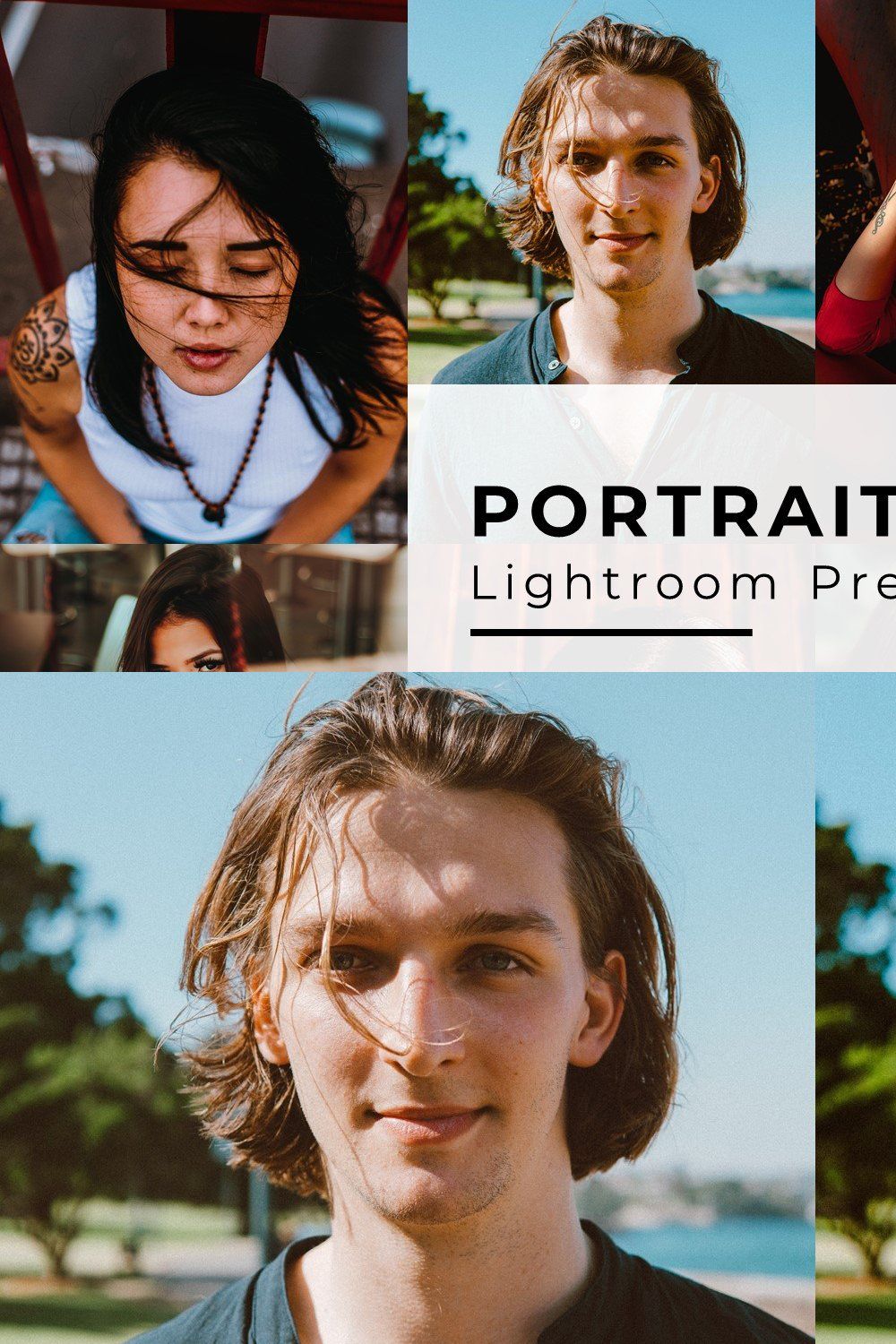 10 Portrait Lightroom Presets pinterest preview image.