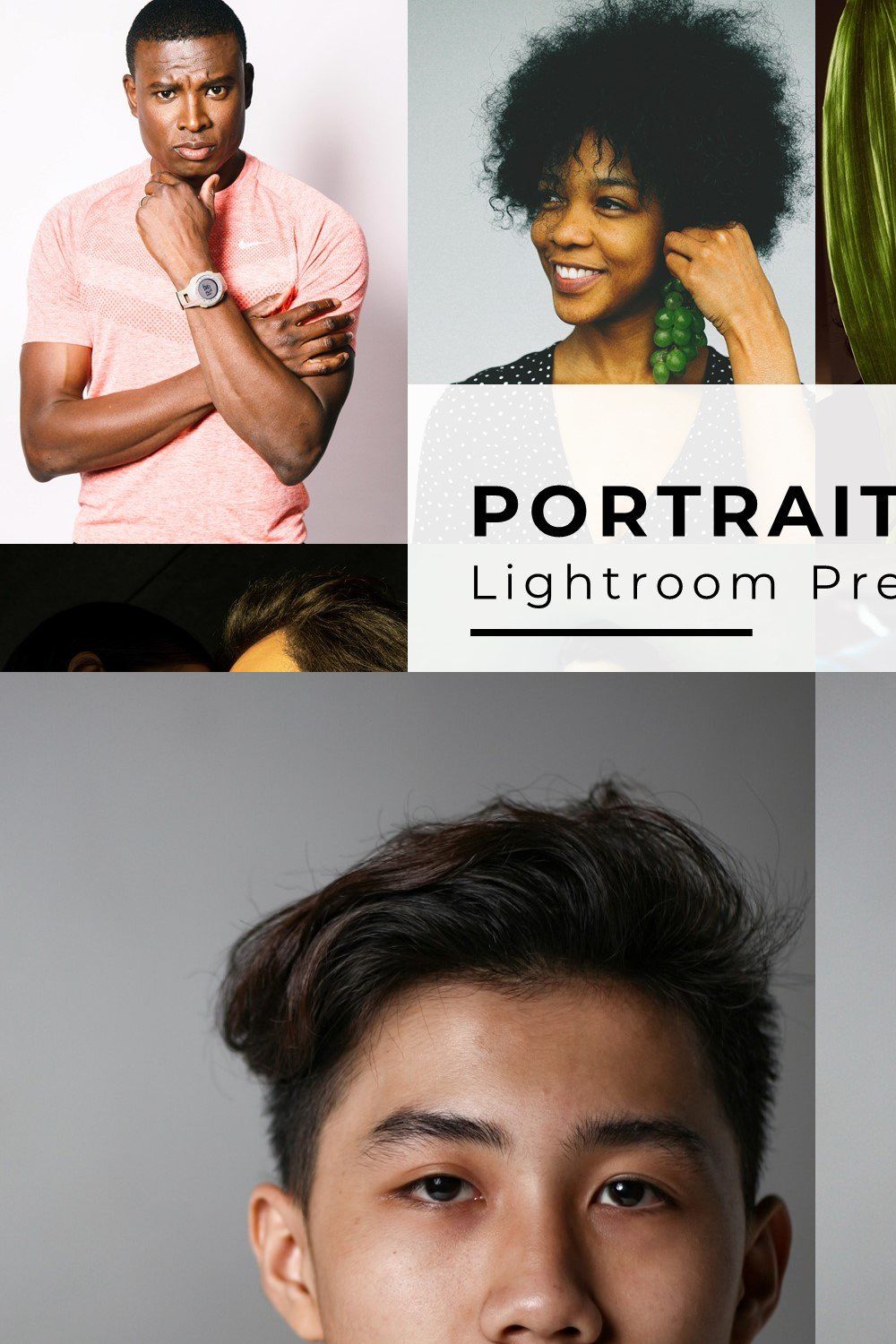 10 Portrait Lightroom Presets pinterest preview image.