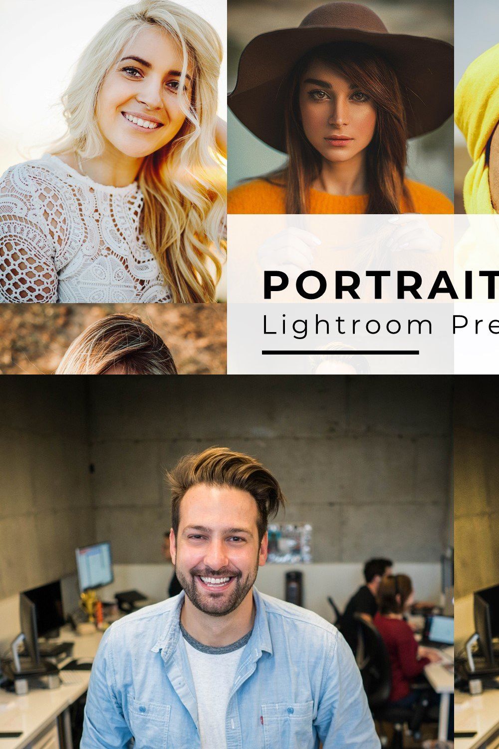 10 Portrait Lightroom Presets pinterest preview image.