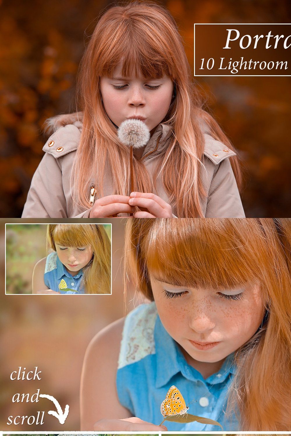 10 Portrait Lr Presets pinterest preview image.