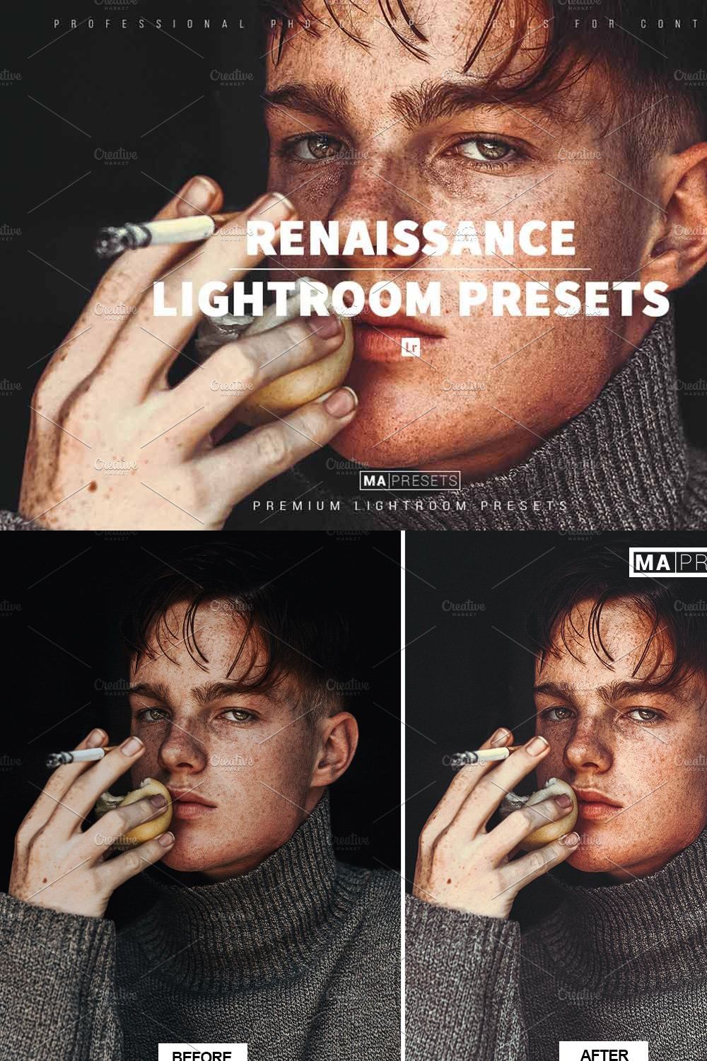 10 RENAISSANCE Lightroom Presets pinterest preview image.