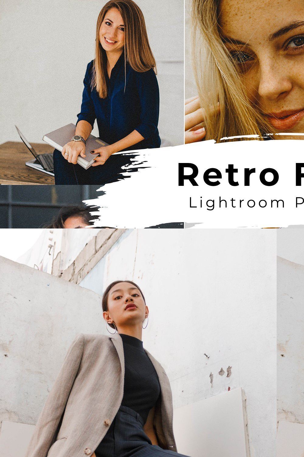 10 Retro Film Lightroom Presets pinterest preview image.