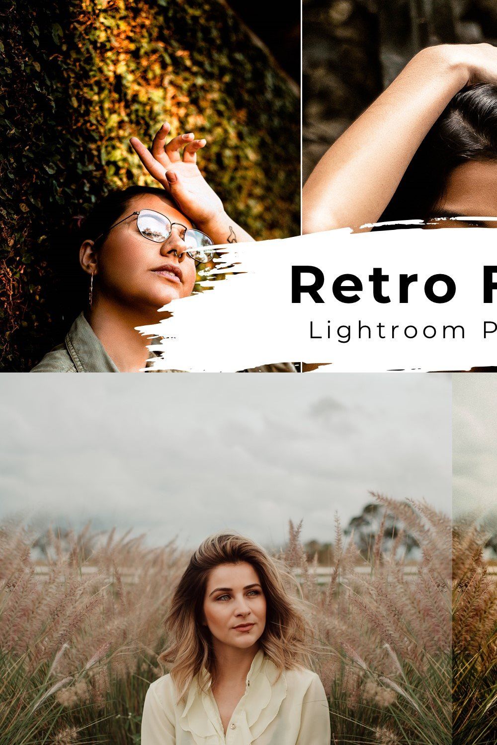 10 Retro Film Lightroom Presets pinterest preview image.