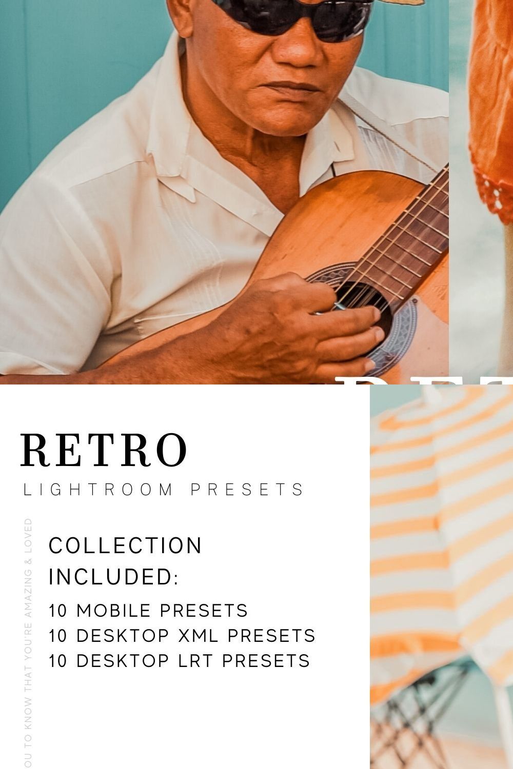 10 RETRO LR MOBILE DESKTOP PRESETS pinterest preview image.