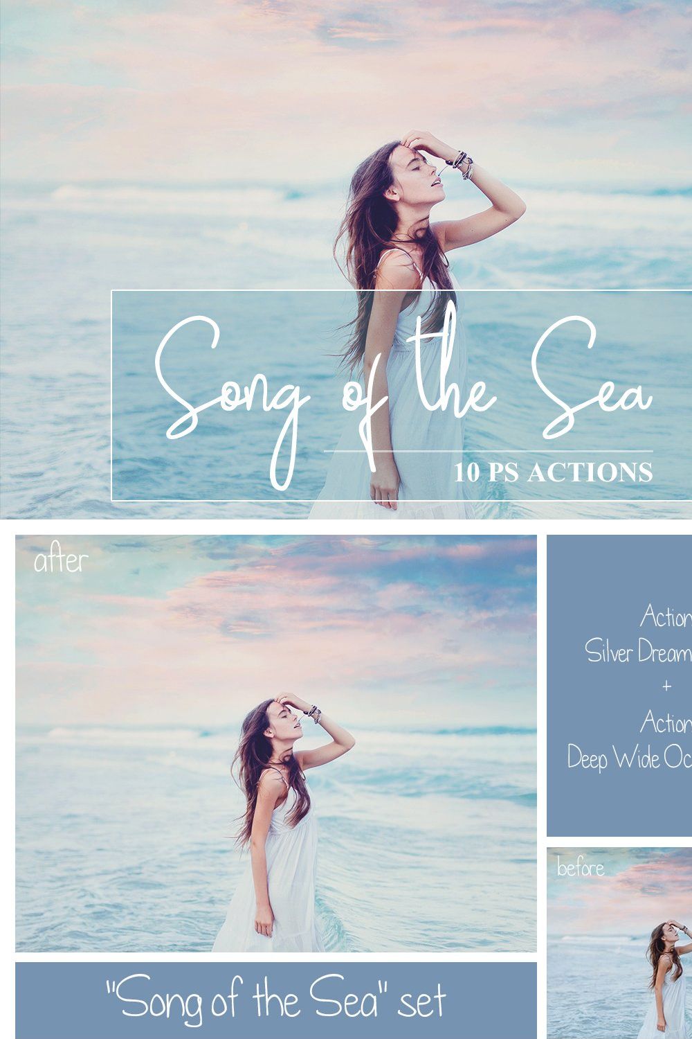 10 Sea PS Actions pinterest preview image.