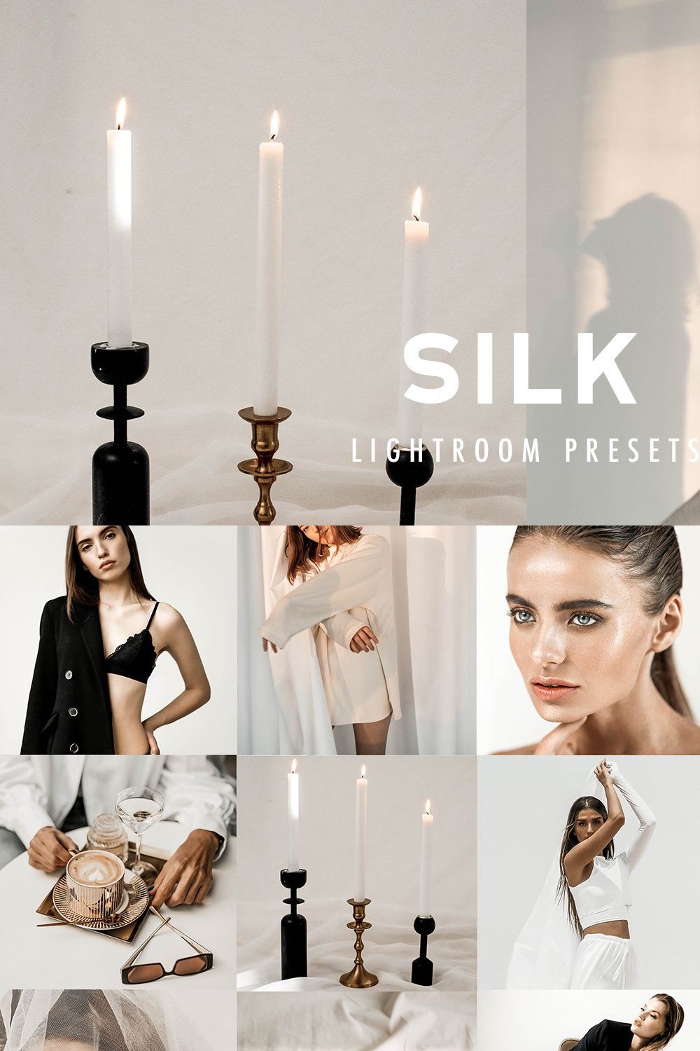 10 SILK LIGHTROOM PRESETS pinterest preview image.