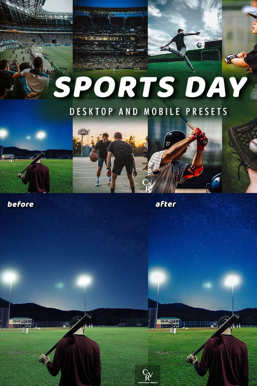 10 Sports Day Lightroom Presets pinterest preview image.