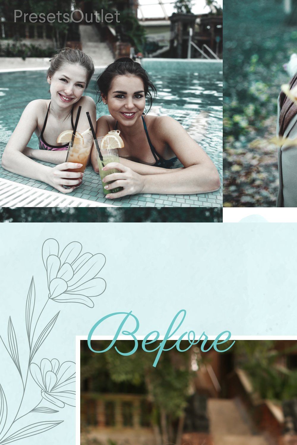 10 Teal Colour Lightroom Presets pinterest preview image.